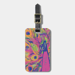 Pop Peacock Luggage Tag