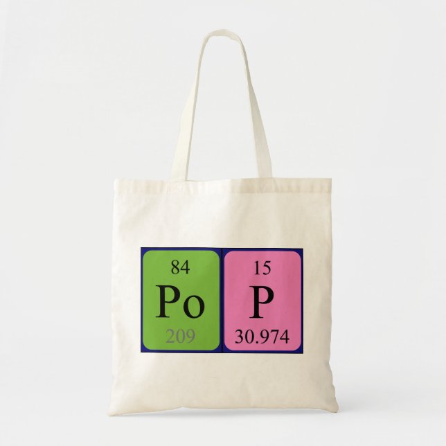 Pop periodic table name tote bag (Front)