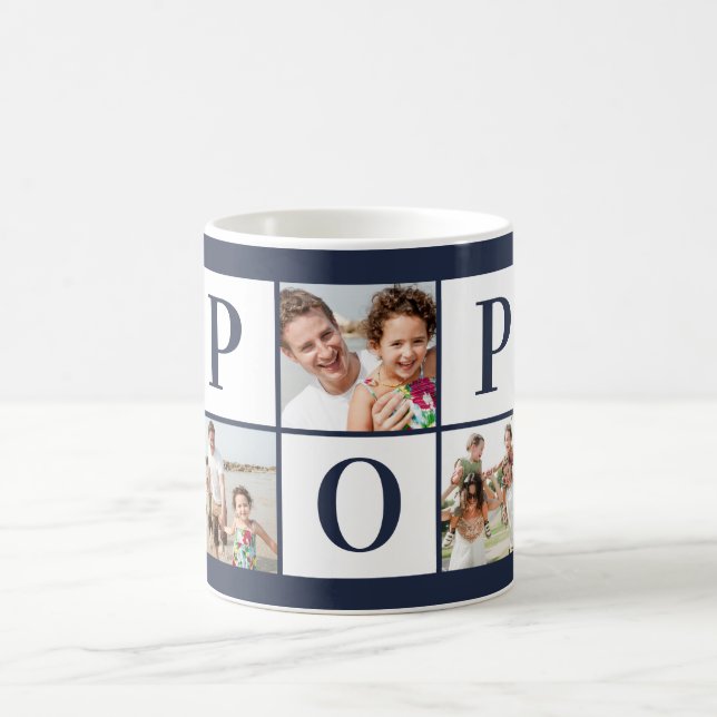 POP Photo Collage Navy Blue Coffee Mug (Center)