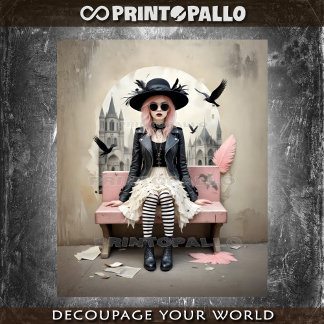 Pop Pink Lady of Ravens Tissue Paper