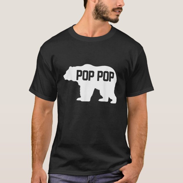 Pop Pop Bear Silhouette T-Shirt (Front)