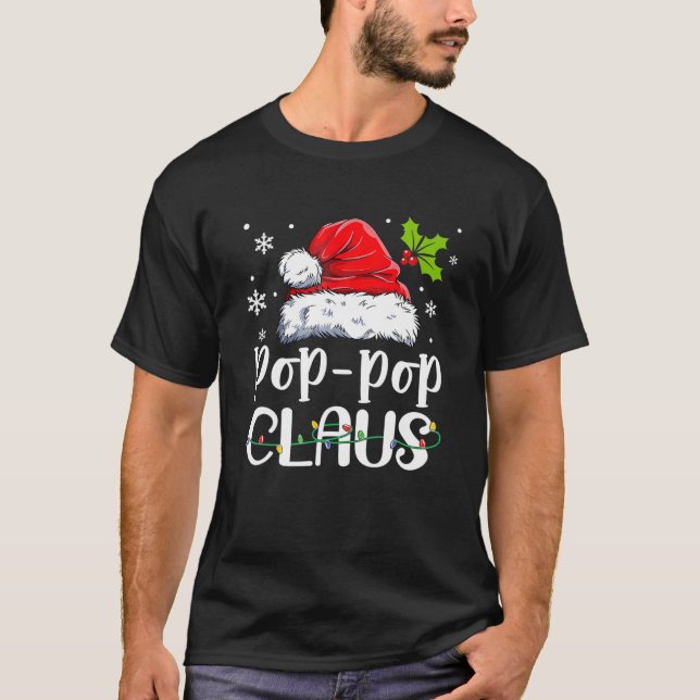 Pop-Pop Claus Christmas Pajama Family Matching Xma T-Shirt (Front)