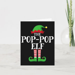 Pop-pop Elf Matching Family Group Christmas Party Card
