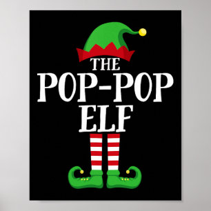 Pop-pop Elf Matching Family Group Christmas Party Poster