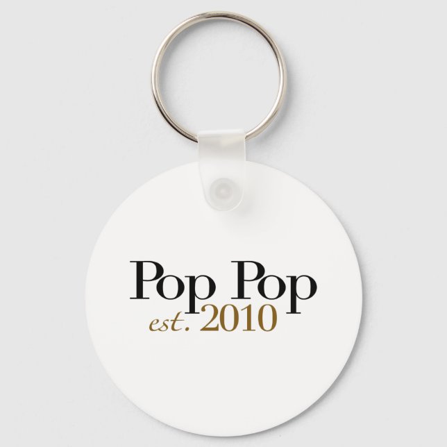 Pop Pop Est 2010 Key Ring (Front)