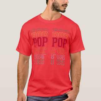 Pop Pop Funny Athletic Lettering Fathers Day Grand T-Shirt