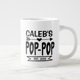 Pop Pop Jumbo Mug with Grandchild's Name and Year