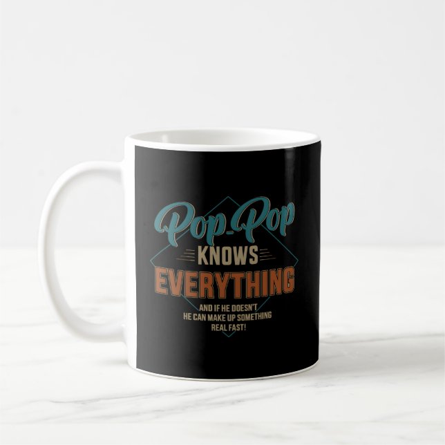 Pop Pop Knows Everything For Grandpa And Father'S  Coffee Mug (Left)