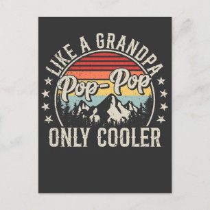 Pop-Pop Like a Grandpa Only Cooler Retro Postcard