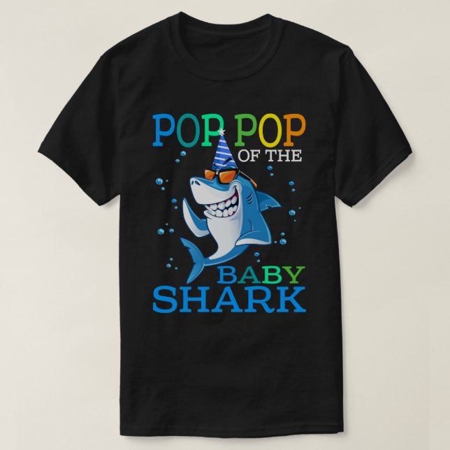 POP POP Of The Baby Shark Birthday Brother Shark S T-Shirt (Design Front)