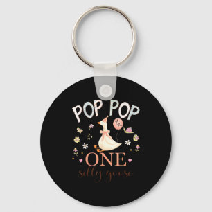 Pop pop of the one silly goose 1st birthday girl key ring