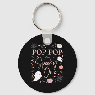 Pop Pop Of The Spooky One Girl First Birthday Pink Key Ring