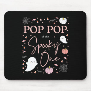 Pop Pop Of The Spooky One Girl First Birthday Pink Mouse Pad