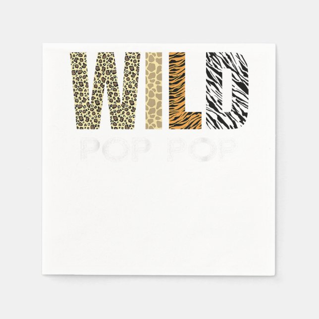 Pop Pop of The Wild One Zoo Birthday Safari Jungle Napkin (Front)