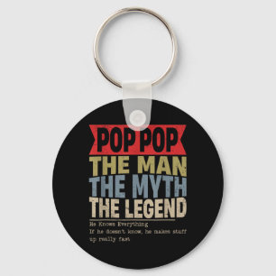 Pop Pop Retro Fathers Day Key Ring