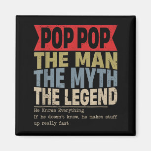 Pop Pop Retro Fathers Day Magnet