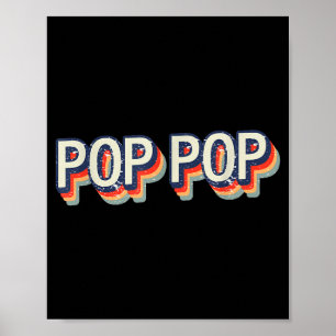 Pop-pop retro vintage classic style grandpa poppop poster