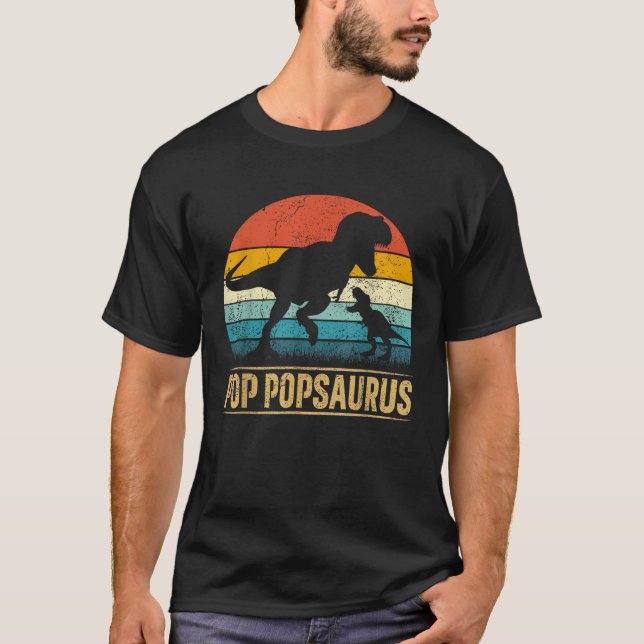 Pop Pop Saurus T Rex Dinosaur Pop PopSaurus Father T-Shirt (Front)
