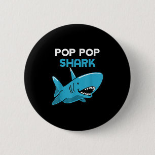 Pop-pop Shark Funny Family Grandpa Poppop  6 Cm Round Badge