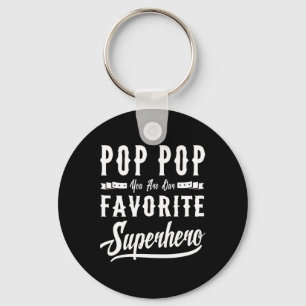 Pop Pop Superhero Fathers Day Gifts Dad Grandpa Me Key Ring
