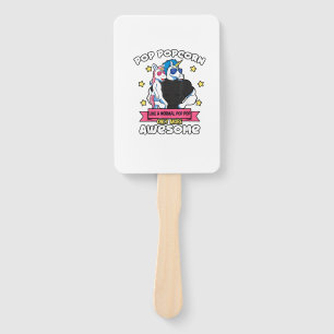 Pop Popcorn 1 Kid Father's Day Pop Pop Unicorn Gra Hand Fan