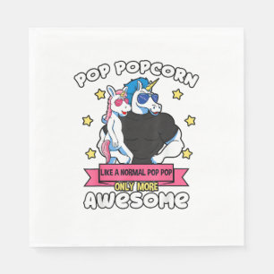 Pop Popcorn 1 Kid Father's Day Pop Pop Unicorn Gra Napkin