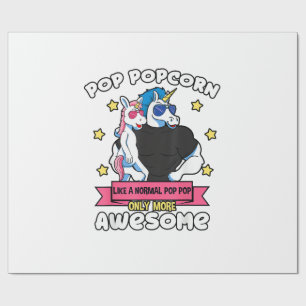 Pop Popcorn 1 Kid Father's Day Pop Pop Unicorn Gra Wrapping Paper