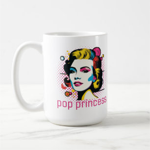 Pop princess, woman face, abstract art face coffee mug