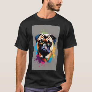 Pop Pug Explosion: Colourful Canine Vibes T-Shirt