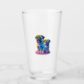 Pop Pugs in Pink  Glass