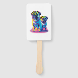 Pop Pugs in Pink  Hand Fan