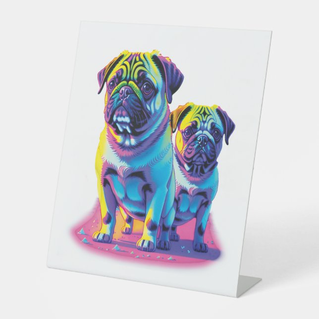 Pop Pugs in Pink  Pedestal Sign (Front)