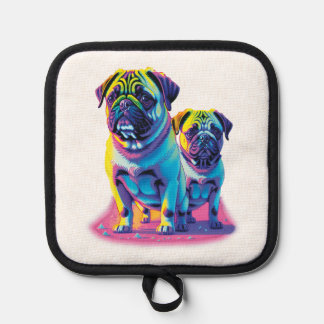 Pop Pugs in Pink  Pot Holder