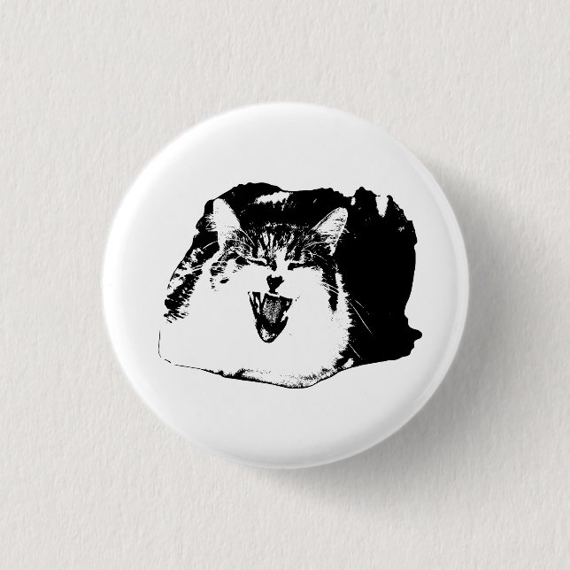 Pop Roar, Line Art 3 Cm Round Badge (Front)
