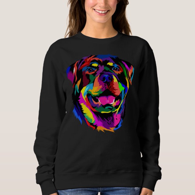 Pop Rottweiler Dog Lovers Keeper Pet Owner Dog Bre Sweatshirt (Front)