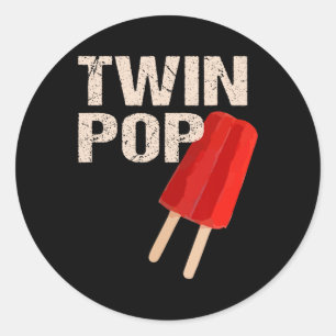 Pop Shirt Gift For Grandpa Twins Dad Fathers Day Classic Round Sticker