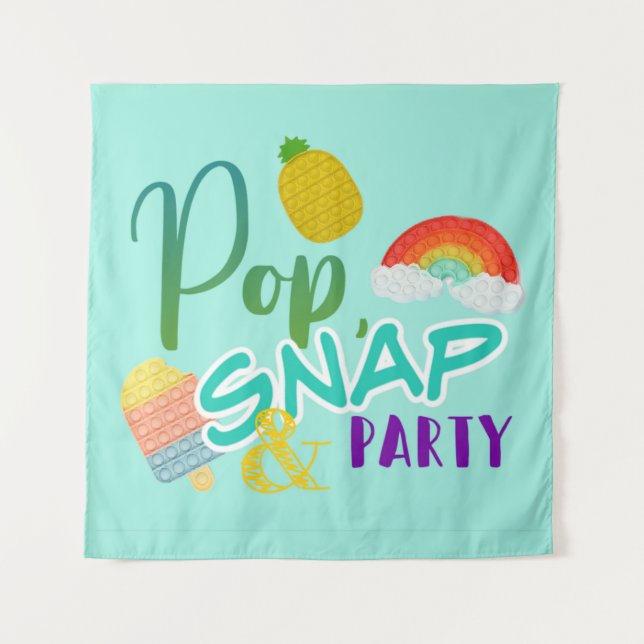 pop snap party, pop it party, fidget party tapestry (Front)