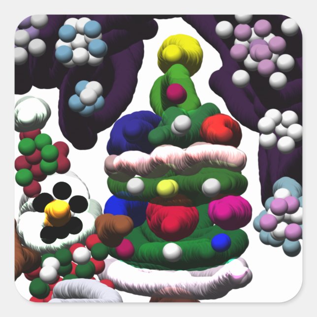 Pop Snowman Christmas  Square Sticker (Front)