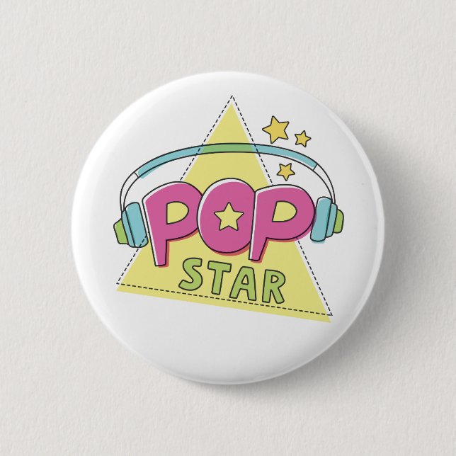 Pop Star 6 Cm Round Badge (Front)