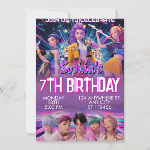 Pop Star Birthday Party Invitation Any Age