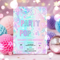 Pop Star Dance Music Tie Dye Neon Glow Birthday