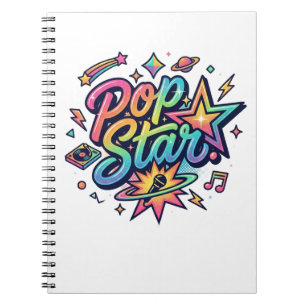 Pop Star Funny Popcorn Graphic T-Shirt Notebook