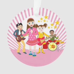 Pop star girl birthday party ornament