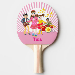 Pop star girl birthday party ping pong paddle