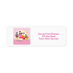 Pop star girl birthday party return address label