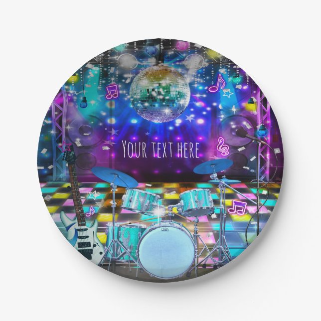 POP STAR PARTY Birthday Musical Dance Paper Plate (Front)