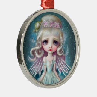 Pop Surrealism Blonde Girl Metal Ornament