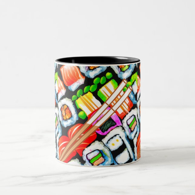 Pop Sushi Two-Tone Coffee Mug (Center)