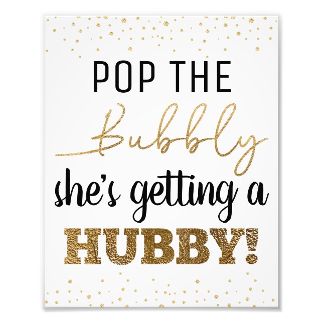 Pop the Bubbly 8x10 Bridal Shower Sign (Front)