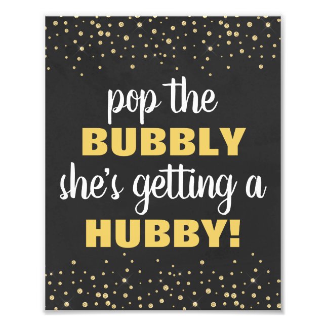 Pop the Bubbly 8x10 Bridal Shower Sign (Front)